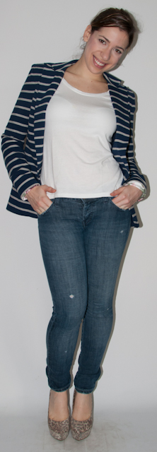 calça jeans e anabela